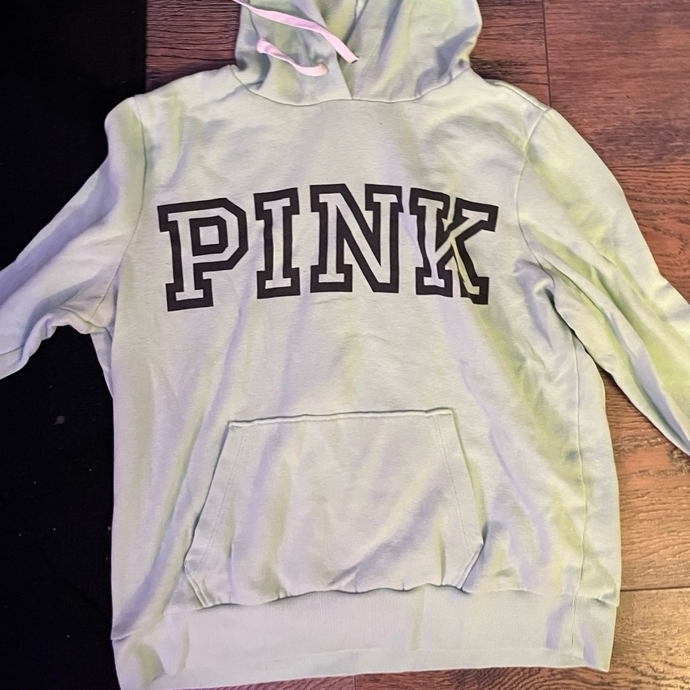 Pink,light green hoodie